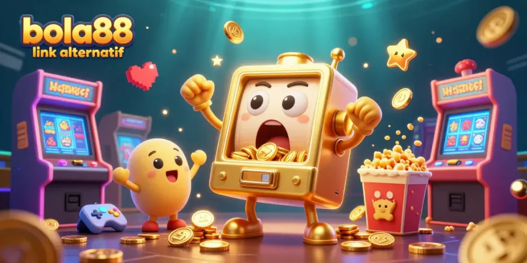 Experience the thrill of winning with bola88 link alternatif and vibrant casino elements in a dynamic 3D scene.