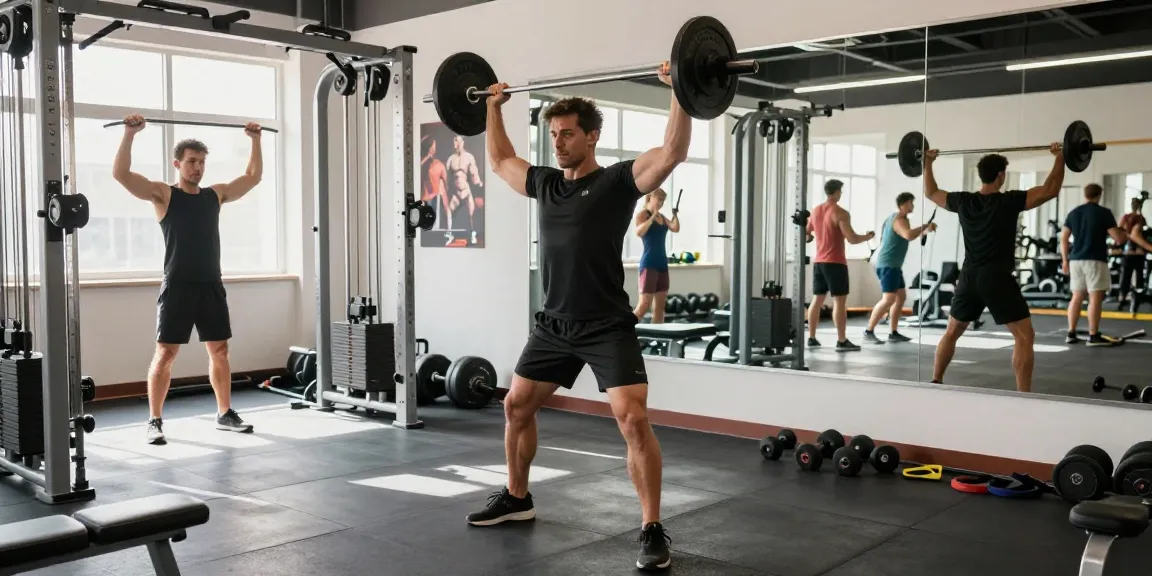 Astera Shop: Aktive Person im Fitnessstudio beim Hanteltraining mit motivierenden Umgebungen.