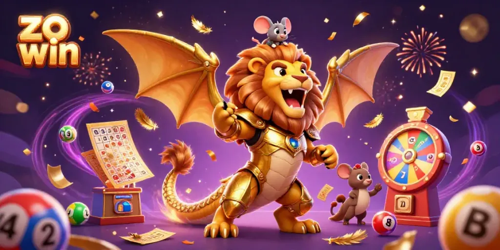 Experience the thrill of zo win in this vibrant gambling-themed 3D illustration filled with fortune.