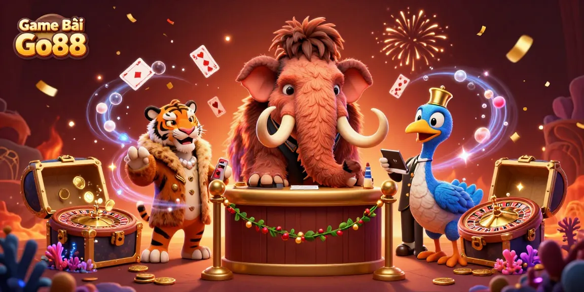 Engage in exciting gameplay at Game Bài Go88 with vibrant characters and dynamic casino elements.