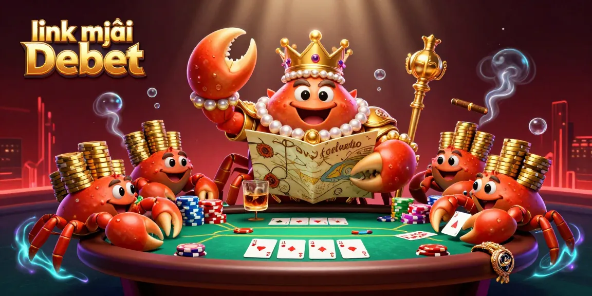 Experience the allure of link mới Debet with a vibrant 3D crab emperor scene packed with poker excitement.