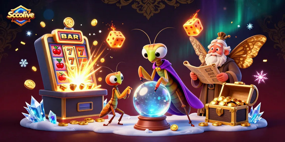 Socolive offers a thrilling slot experience with a vibrant casino-themed illustration showcasing fortune tellers and game elements.