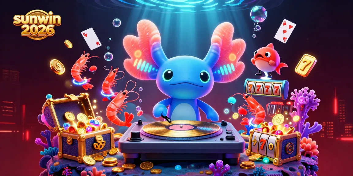 Experience the excitement of sunwin 2026 with vibrant characters and floating casino elements in a rich underwater scene.